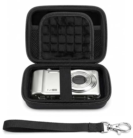 TLDBATICE Etui na aparat cyfrowy dla Kodak Pixpro FZ55/ FZ45/ C1, wodoszczelna twarda obudowa EVA, etui na aparat z siateczką, etui na aparat cyfrowy na baterie, kable USB, karty SD, czarny