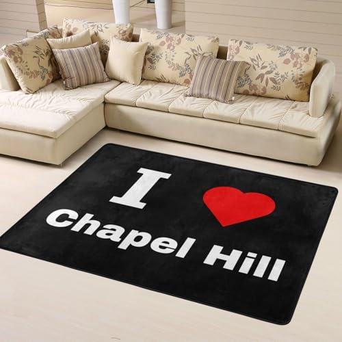 I Love Chapel Hill Area Rug 63x48in Rugs for Living Room