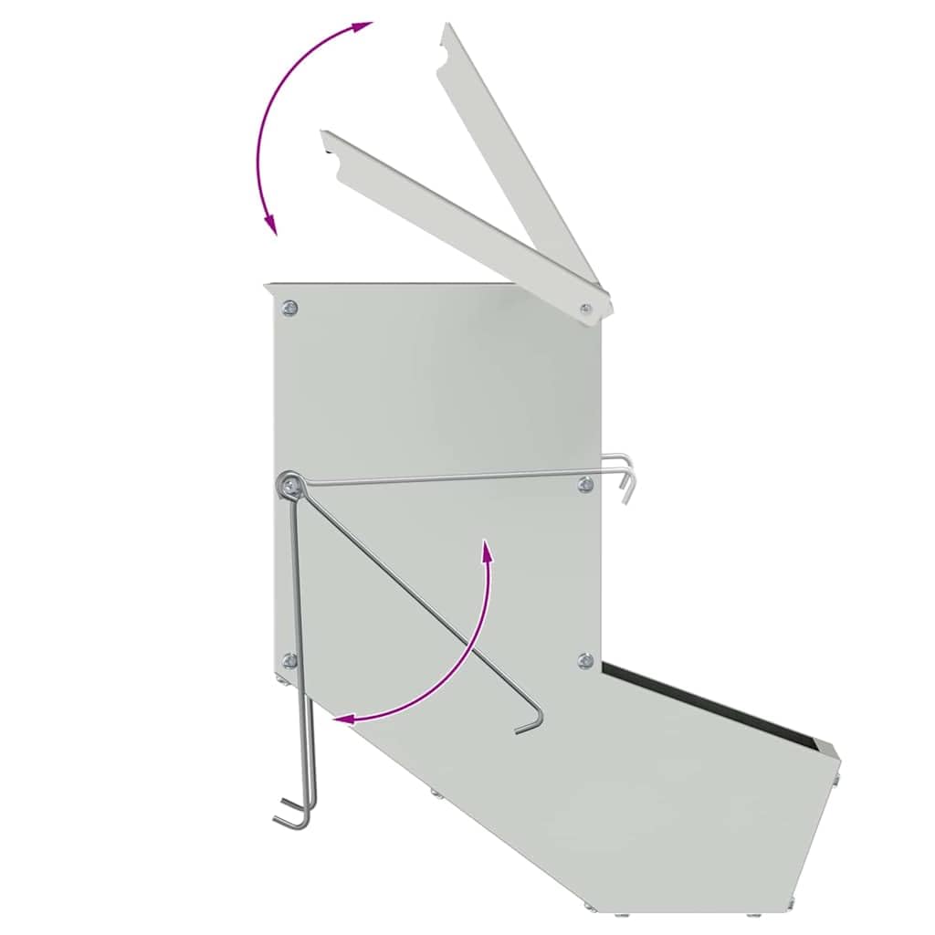 vidaXL Comedero para Conejos Plateado 17,5 x 26 x 28,5 cm, Comedero Moderno para Exteriores e Interiores, Duradero, Ideal para Conejos y Mascotas, ¡Super Estiloso