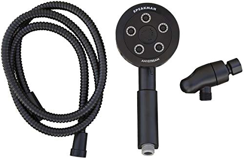 Douchette multifonction noir mat de douche moderne jet réglable