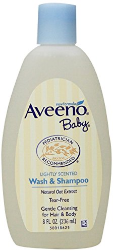 Aveeno Baby Wash & Shampoo, Lightly Scented, 8 Ounce (Pack of 4)
