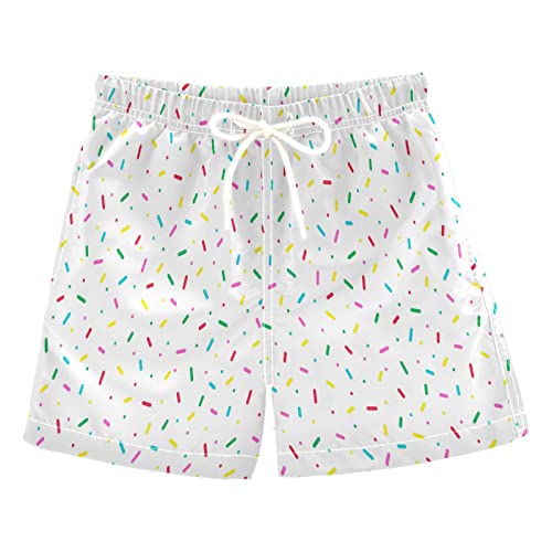 Sprinkles Sweets Candy Boys Swim Trunks Toddler Swim Board Shorts Quick Dry Little Boy Swimwear Bathing Suits