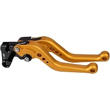 for Triumph Tiger 800 XRX 2015-2020 Short&Long Motorcycle Adjustable Brake and Clutch Levers, Motorcycle Handlebar Accessory Lever Accessories,1 Pair Gold,Short