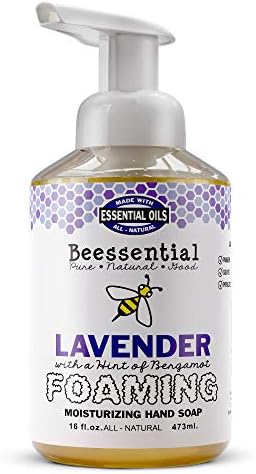 Beessential All Natural Foaming Hand Soap, Lavender and Bergamot Essential Oils, Made with Moisturizing Aloe & Honey - Made in the USA, 16 oz