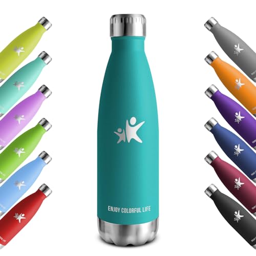 KollyKolla Thermosflasche, 500ml, Trinkflasche Edelstahl Kohlensäure...