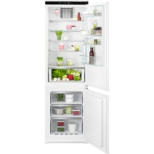 AEG 7000 Series Integrated Fridge Freezer, Model NSC7G181DS, TwinTech Technology, Keeps Food Juicier For Longer, No Frost, 194/62 Litres Cooling & Freezer Capacity, 177.2cm, White, [Energy Class D]