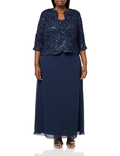 Amazon.com: Alex Evenings Women's Plus Size Long Empire Waist, Two Piece  Mother of the Bride Dress with Lace Jacket, Navy Soutache, 14W : Clothing,  Shoes & Jewelry