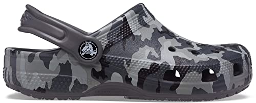 Crocs Classic Camo Clogs, Black/Grey, 6 Us Unisex Big Kid #TOP5