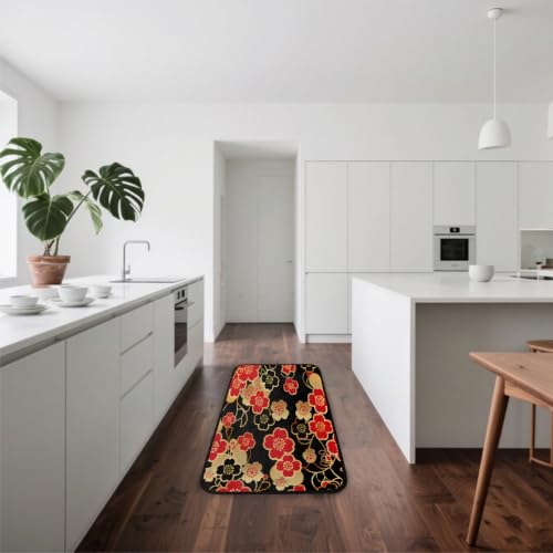 Tapis de cuisine japonais antidérapant et absorbant doux