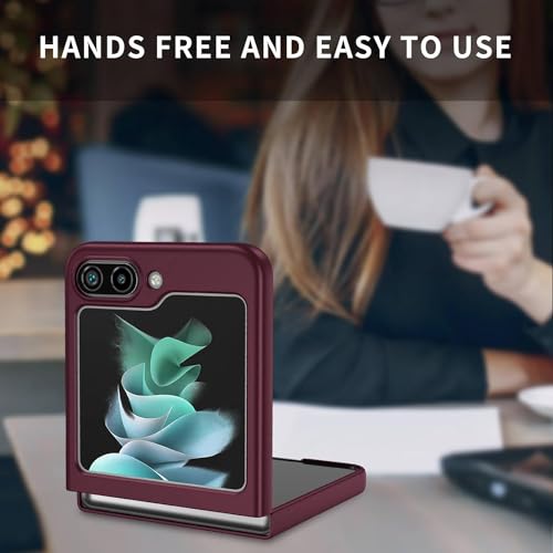Image of MIDOS Back Cover Compatible with Samsung Z Flip 5 Silicone Case Full Protection Shock Proof Case for Samsung Galaxy Z Flip 5 (Wine)