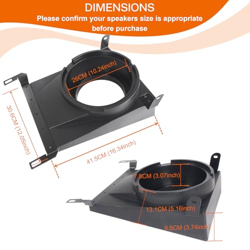 CUSAUTV 10" Under Seat Speaker Pod Panel for Maverick R, Front Underseat Speaker Enclosures Boxes Pods Mount Compatible with Can Am Maverick R MAX X RS 2024+ Accessories by CUSAUTV - Image 3