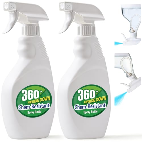 T4U Spray Bottles for Cleaning, 16 OZ Empty Spray Bottles Heavy Duty, Plastic Spray Bottles for Cleaning Solutions, Cleaning Spray Bottle for Household Cleaning Bleach, Industrial Chemical (2 Pack)