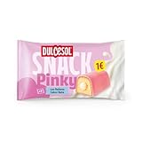 Dulcesol - Snack Pinky - Bizcochitos con cobertura rosa y relleno sabor nata, snack dulce de repostería, Pack de 3 Unidades - Bolsa 150g