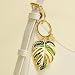 HAPPILY PLANTS Cute Monstera Deliciosa Keychain Charm, Plant Lady Gifts, Plant Accessories, Swiss Cheese Plant Lover Gifts for Women (Variegated Thai Constellation, Albo)