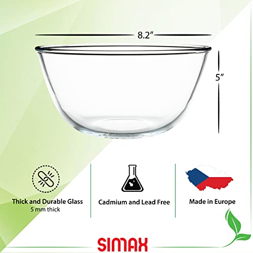 Tazón de vidrio SIMAX 1.8 cuartos, resistente horno y microondas miniatura 5
