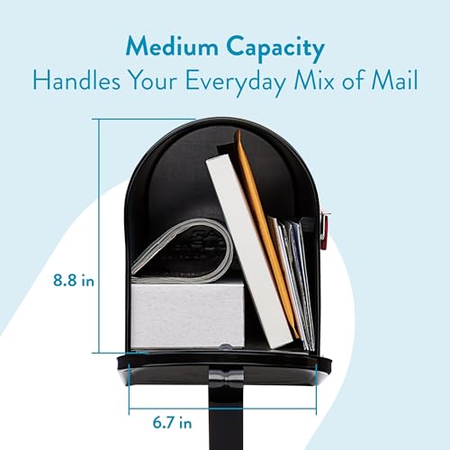 Architectural Mailboxes Mailbox to Go Galvanized Steel Mailbox and Post Kit, MC11KITBAM, Black, Medium Capacity by ARCHITECTURAL MAILBOXES - Image 4