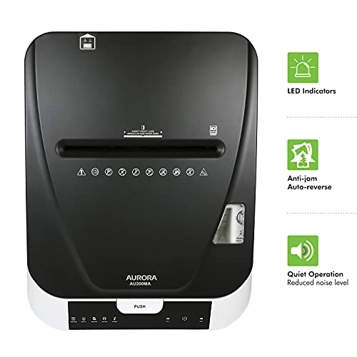 Aurora Commercial Grade 200-Sheet Auto Feed High Security Micro-Cut Paper Shredder/ 60 Minutes/Security Level P-5 by Aurora - Image 6