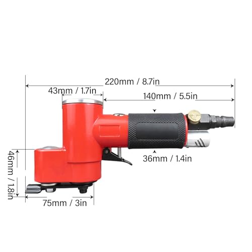 Mini Straight Line Air Sander 1/4 Inch PT 14000RPM Pneumatic Polisher for Narrow Gaps Irregular Workpieces with 3mm Reciprocating Work Efficiency Eccentric Polishing