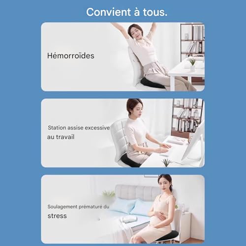 Coussin coccygien de voyage pour améliorer le confort d'assise prolongée