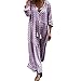 Produktbild LILIHOT Damen Elegant Schulterfrei Chiffon Blumen Boho Maxi Langes Strandkleid Art Und Weiseherbst Frauen Böhmische Blumen Lange Hülsen V-Ansatz Tägliches Kleid