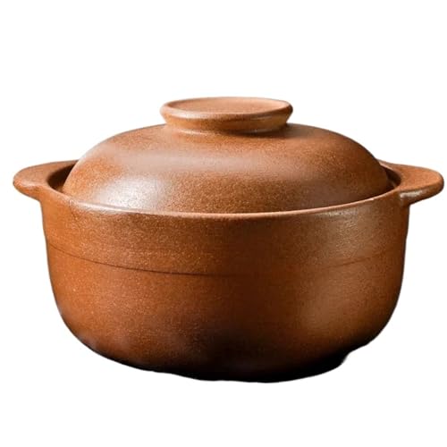 Casserole Dish Ceramic High Temperature Resistant Stew Pot for Braising and Soup, Unglazed