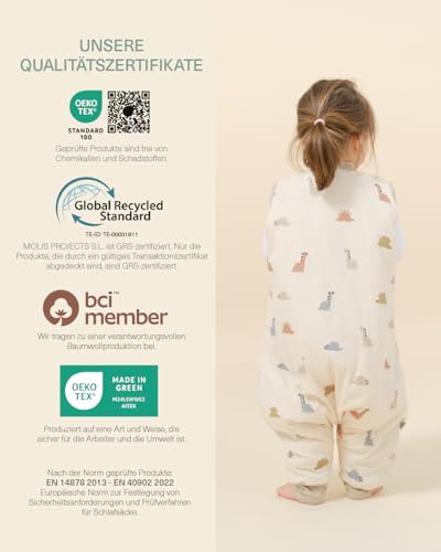 molis & co Baby Schlafsack Dinos 25 TOG 100% Baumwolle 117 cm – Bild 7