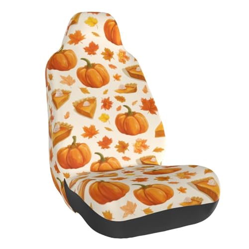 Housses de siège de voiture citrouille d'automne avec motif imprimé amovible et lavable