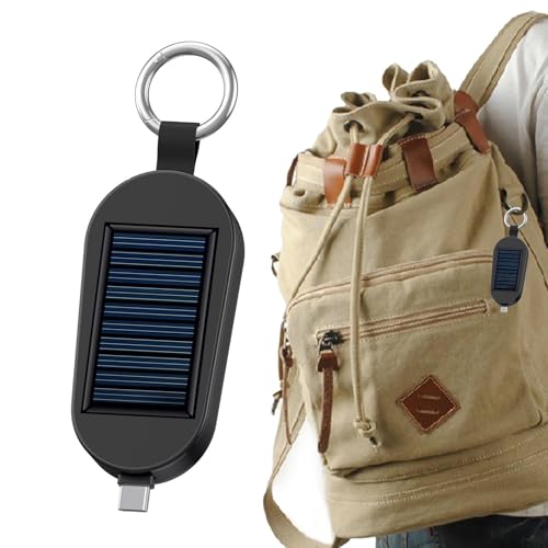Holdes Power Bank Portatile Solar – Portachiavi Portatile di Tipo C Caricabatterie Solare – Caricatore Solare 3000 mAh Power Bank Da Viaggio Per La Ricarica Senza Fili Di Orologi E Telefoni