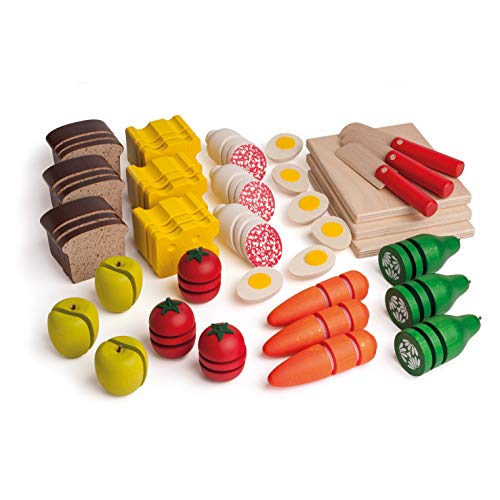 Erzi 42480 Lernbox Schneideset aus Holz, Lernmaterial, Kreativität, Feinmotorik