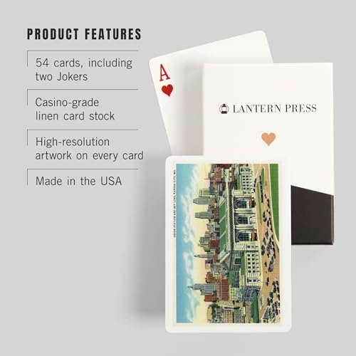 Lantern Press Carta Poker Kansas City Vista Skyline miniatura 3