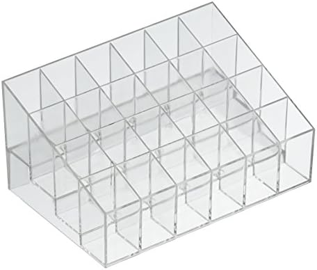TRIXES Lipstick Storage Clear, 24 Compartments, Makeup Lipstick Cosmetic Display Stand, Rack Holder, Organiser, Lip Gloss Storage, Organiser Display Stand, Beauty Accessories
