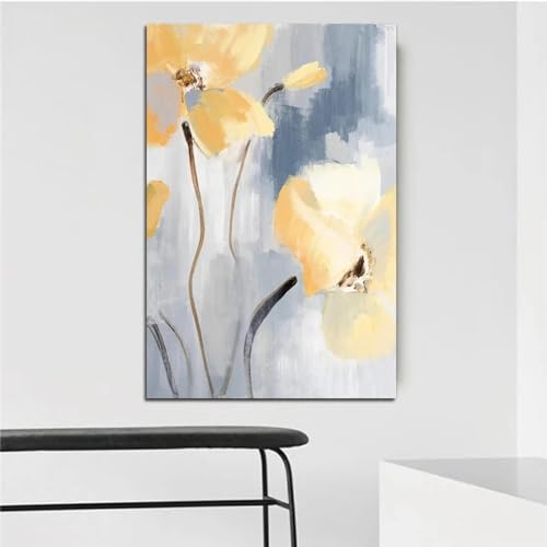 Toile abstraite fleurs KEBIA d'une qualité d'impression premium - 4