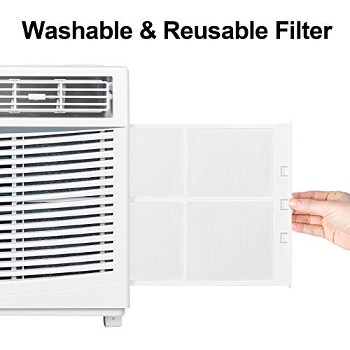 ROVSUN 5000 BTU Window Air Conditioner, Energy Saving AC Unit with Mechanical Controls, Ideal for Rooms up to 150 Square Feet, 110V/60Hz, White