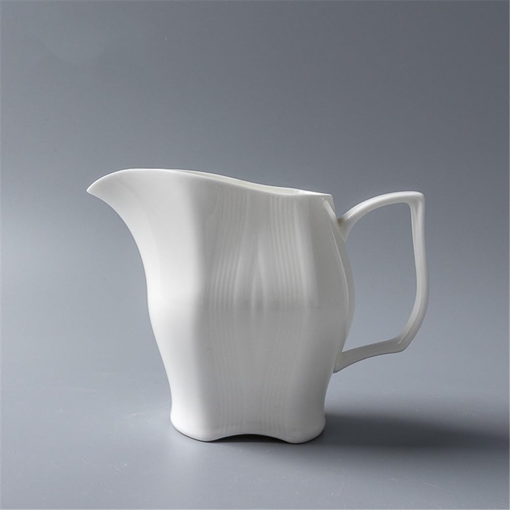 Gravy Boat 300ml Ceramic Milk Pitcher with Handle Gravy Boat for Thanksgiving, Warming Sauces, Salad Dressings, Milk Gravy Boat Stands
