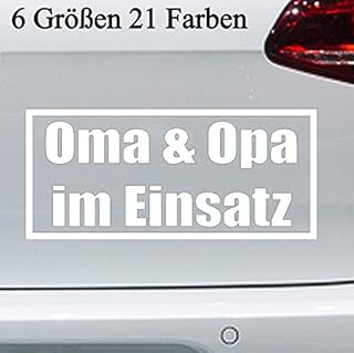 Oma & Opa im Einsatz Sticker in 6 Größen Enkel Taxi Spruch Aufkleber Auto JDM in 6 Größen und 21 Farben