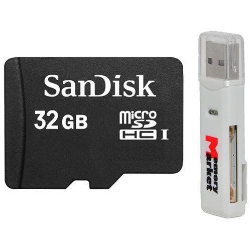 SanDisk 32GB MicroSD HC UHS-1 TF Flash Memory Card SDSDQAB-032G with SD Memory Card Reader