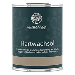 Lignocolor Hardwasolie (1 l, natuurlijk mat, kleurloos), allergievriendelijke houtolie, verzorgingsolie voor gebruik…