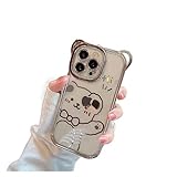 アイフォン14 ProMax 13 12 Pro Max 11 漫画の保護カバーのためのかわいい透明なクマの耳ケース (Color : 4, Size : For Iphone 14pro)