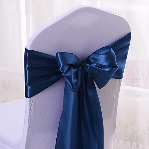 Image of Solid Color Double Faced Navy Blue Satin Ribbon 1-1 /2 inch X 50 Yards, Ribbons Perfect for Crafts, Wedding Decor, Bow Making, Sewing, Gift Package Wrapping and More