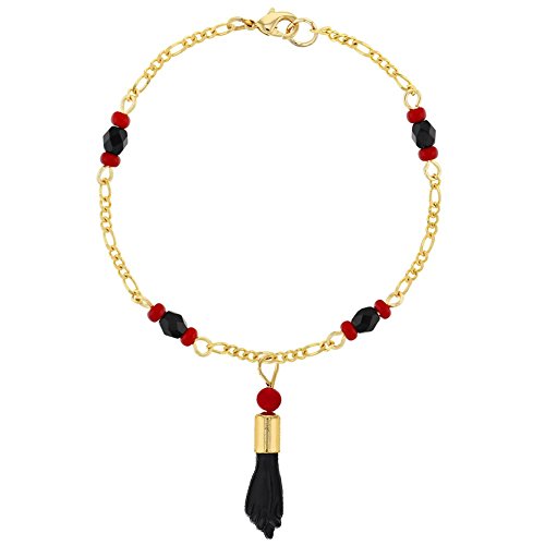 In Season Jewelry Pulsera chapada en oro de 18 quilates de imitación...