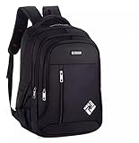 Mochila Notebook 15.6” Masculina Feminina Escolar Trabalho Viagem Reforçada Preta Com Detalhes Brancos LukeSports