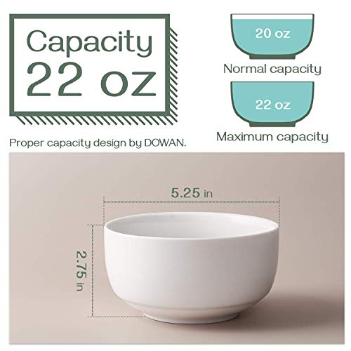 Dowan Cereal Bowl, 22 Ounce Ceramic Soup Bowls, White Bowls For Cereal Soup Rice Pasta Salad, Porcelain Bowls For Kitchen, Dishwasher & Microwave Safe, Fathers Day Gift #TOP1