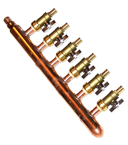 PEX Plumbing Manifold with 6 Barbed Ports