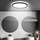 BRILONER - LED Ceiling lamp with Motion Detector IP44 3m Range, Neutral White Light Colour, Flat, 120 Degree Detection, LED Ceiling Light, LED Panel, Bathroom lamp, Bathroom lamp, 29x3 cm, Black - Image 3