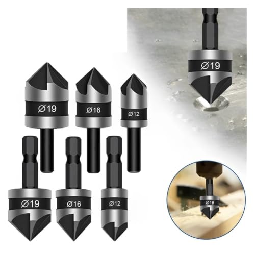Broca avellanadora para madera plastico y aleacion de aluminio con chaflan de 90 grados 6
