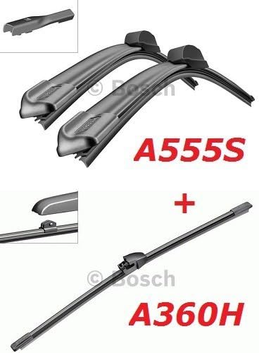 Bosch A555S + A360H Complete Set Front and Rear Windscreen Wiper Blades