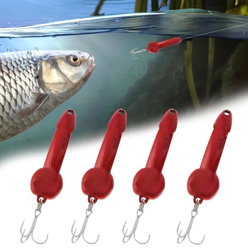 4PCS Fishing Lures Fishing Spoons,Special Shaped Hard Metal Sequin Fishing Jigs Baits,JoyFishing Spoof Gifts Wobble Feathers Fishing Hook for Freshwater Fishing Lovers