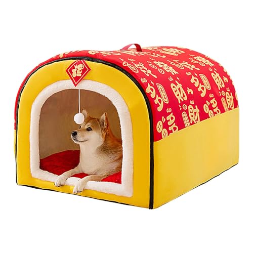 Casa para Perros | Cueva Acogedora con Almohadilla - Refugio para Perros Cama y Colchoneta | para Gato Gatito Conejo Cachorro Jugar Camping y Hogar