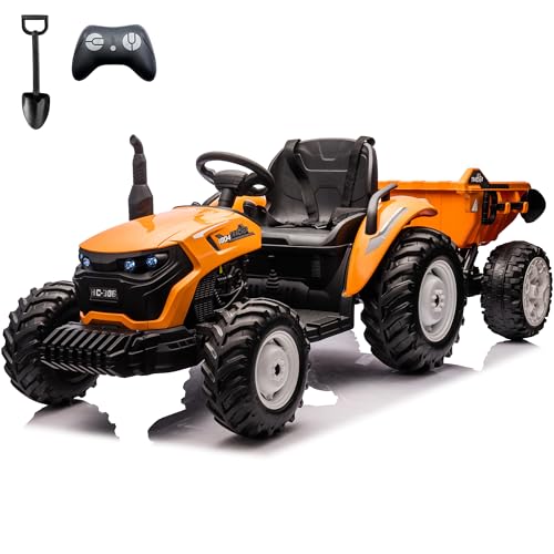 sopbost 24V Ride On Tractor with Electric Trailer 2WD Ride