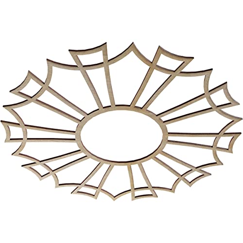 Image of Ekena Millwork 26 inchOD x 9 1 /8 inchID x 1 /4 inchT Augustus Wood Fretwork Pierced Ceiling Medallion, Birch